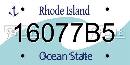 16077B5 Rhode Island License Plate