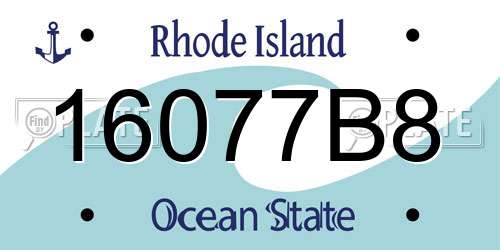 16077B8 Rhode Island License Plate