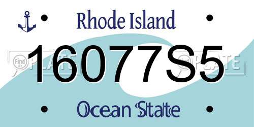 16077S5 Rhode Island License Plate