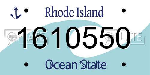 1610550 Rhode Island License Plate