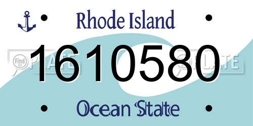 1610580 Rhode Island License Plate