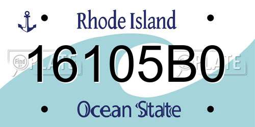 16105B0 Rhode Island License Plate