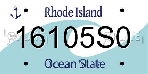 16105S0 Rhode Island License Plate