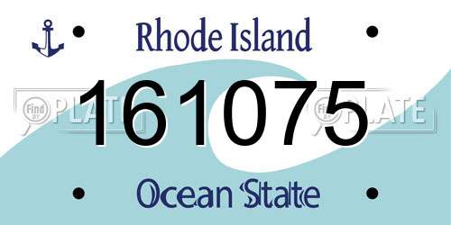 161075 Rhode Island License Plate