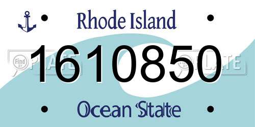 1610850 Rhode Island License Plate