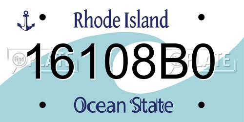 16108B0 Rhode Island License Plate