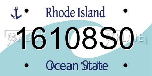 16108S0 Rhode Island License Plate