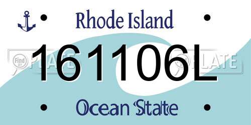 161106L Rhode Island License Plate