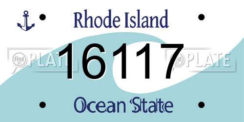 16117 Rhode Island License Plate