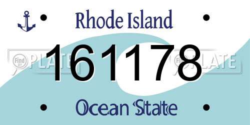161178 Rhode Island License Plate