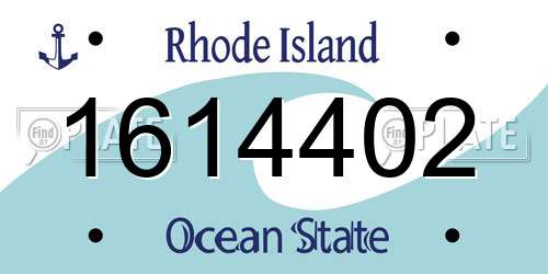 1614402 Rhode Island License Plate