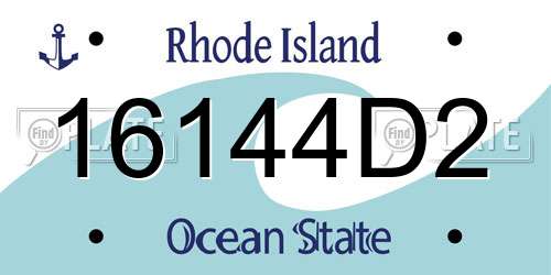16144D2 Rhode Island License Plate