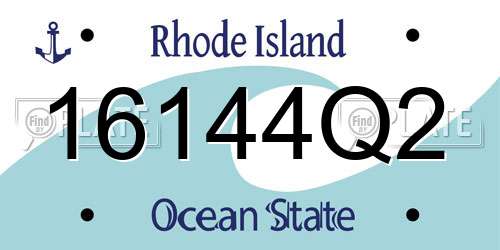16144Q2 Rhode Island License Plate