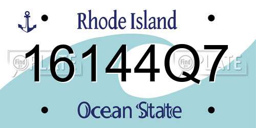 16144Q7 Rhode Island License Plate