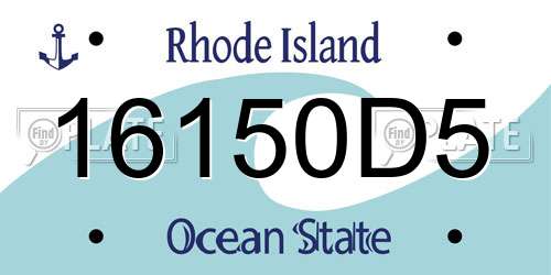 16150D5 Rhode Island License Plate