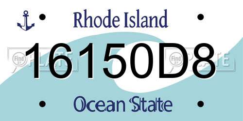 16150D8 Rhode Island License Plate