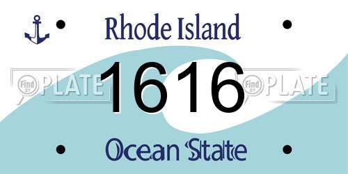1616 Rhode Island License Plate