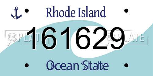 161629 Rhode Island License Plate