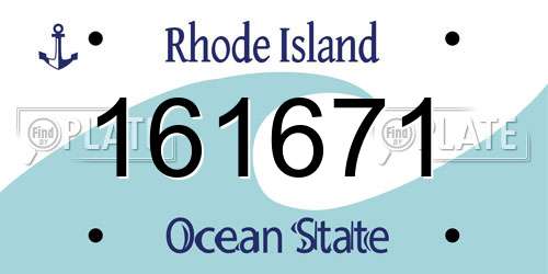 161671 Rhode Island License Plate