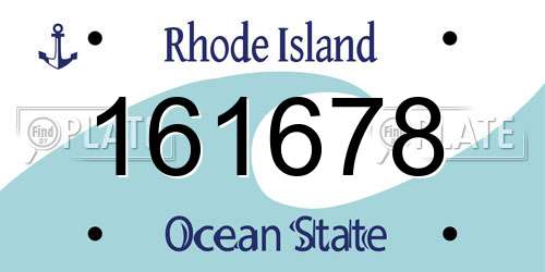 161678 Rhode Island License Plate