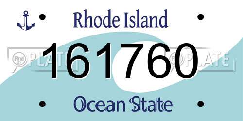161760 Rhode Island License Plate