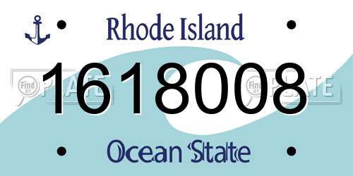 1618008 Rhode Island License Plate