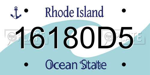 16180D5 Rhode Island License Plate
