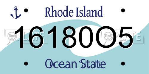 16180O5 Rhode Island License Plate