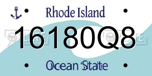 16180Q8 Rhode Island License Plate