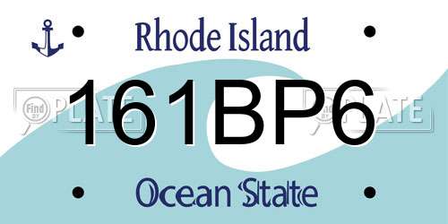 161BP6 Rhode Island License Plate