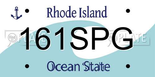 161SPG Rhode Island License Plate