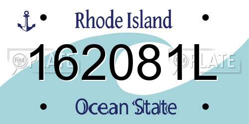 162081L Rhode Island License Plate