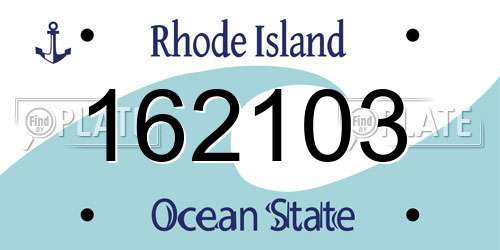 162103 Rhode Island License Plate