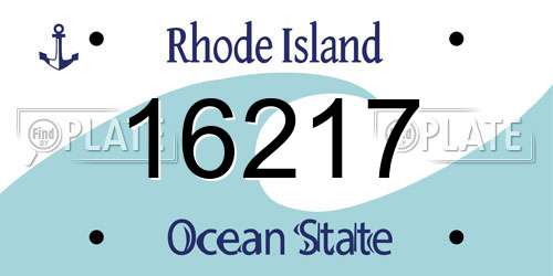 16217 Rhode Island License Plate