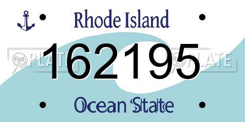 162195 Rhode Island License Plate