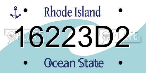 16223D2 Rhode Island License Plate