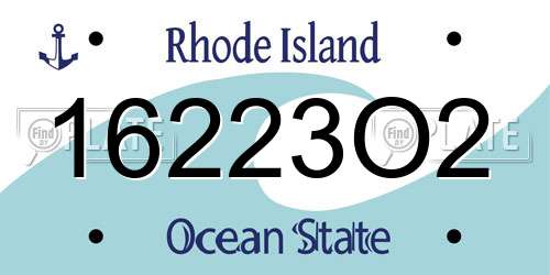 16223O2 Rhode Island License Plate