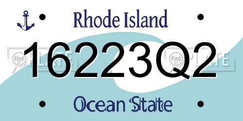 16223Q2 Rhode Island License Plate