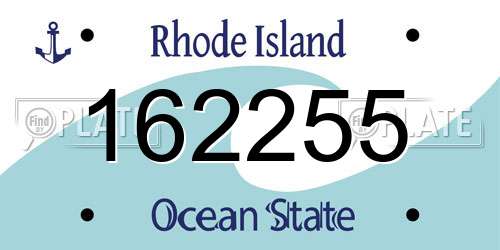 162255 Rhode Island License Plate