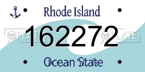 162272 Rhode Island License Plate