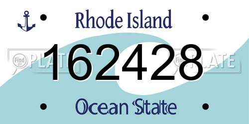 162428 Rhode Island License Plate