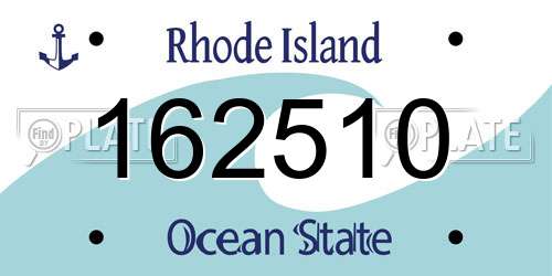 162510 Rhode Island License Plate