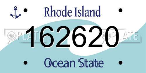 162620 Rhode Island License Plate