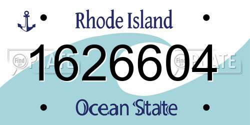 1626604 Rhode Island License Plate