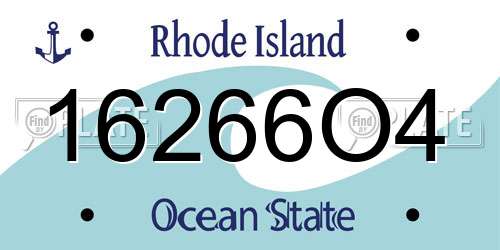 16266O4 Rhode Island License Plate