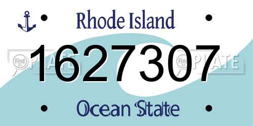 1627307 Rhode Island License Plate