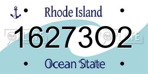 16273O2 Rhode Island License Plate