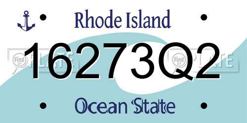 16273Q2 Rhode Island License Plate