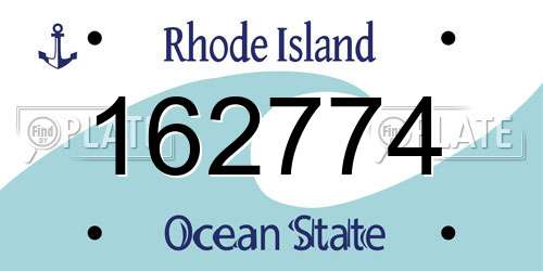 162774 Rhode Island License Plate