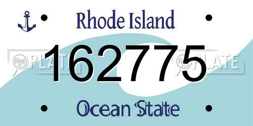 162775 Rhode Island License Plate